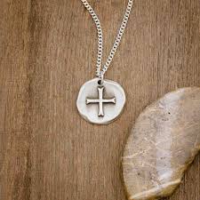 roman cross coin necklace sterling