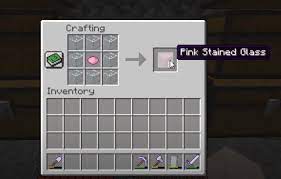 Pink Stained Glass Minecraft Recipe