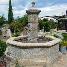 Octagonal Stone Fountain Of Provence