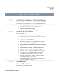 audit intern resume samples by online