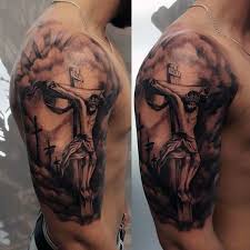 This tattoo of the profile face of jesus, along with a heart, looks elegant on your arm. 60 Jesus Arm Tattoo Designs For Men Religious Ink Ideas