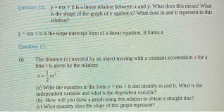 y mx b is a linear relation