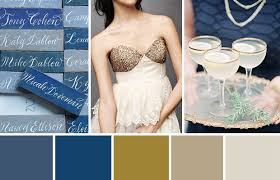 blue and gold wedding colour palette