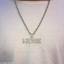 mc stan hindi iced out pendant necklace stainless steel necklace hiphop  jewellery for men