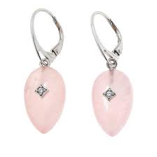 gemstone and white zircon drop earrings