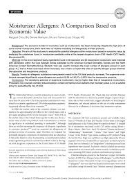 pdf moisturizer allergens a