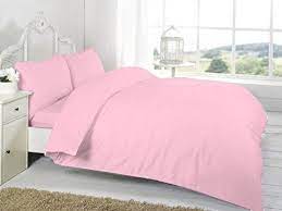 baby pink plain dyed duvet cover set