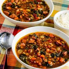 sausage lentil soup with spinach