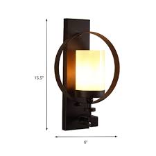 Cylinder Wall Mounted Lamp With Round Metal Industrial 1 Head Indoor Wall Sconce Lighting In Black Susuohome Com