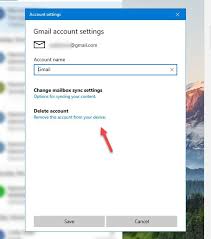 remove an email account from mail app