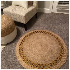 oussum hand woven natural jute area rug