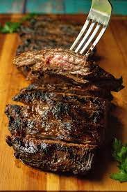 soy marinated broiled flank steak a