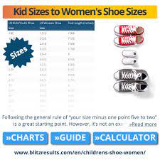 kids sizes to women s shoe sizes
