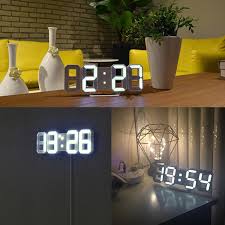 Large 3d Led Wall Desk Clock 12 24