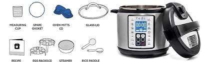 Yedi 9 In 1 Total Package Instant Programmable Pressure Cooker Xl 8 Quart Deluxe Accessory Kit Recipes Pressure Cook Slow Cook Rice Cooker