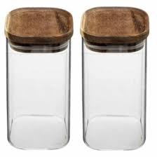 Acacia Air Tight Lid 1 3ltr Glass Jars