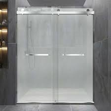 Sliding Frameless Shower Door Brushed
