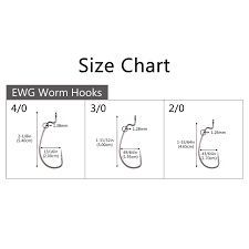Bassdash 30 Pack Ewg Worm Hooks 4 0 3 0 2 0 For Bass Trout Walleye Panfish Catfish Fishing In Saltwater And Freshwater