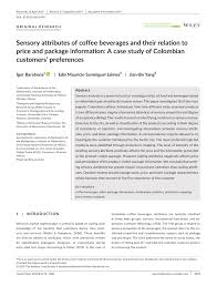 sensory attributes of coffee beverages