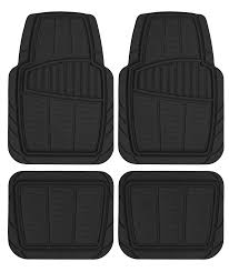 auto drive 4pc rubber floor mats toll black universal fit