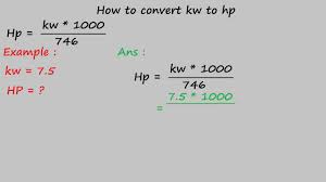 How To Convert Kw To Hp Electrical Formulas