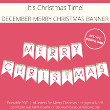printable merry christmas banner