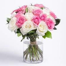 pink and white rose bouquet florist