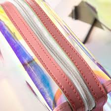 merbary holographic makeup bags clear