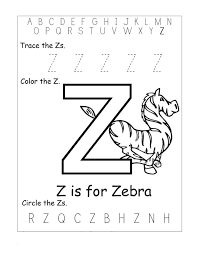 letter z worksheets for kindergarten