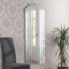 Step Shaped Top Long Bevelled Mirror