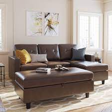 honbay faux leather sectional sofa l