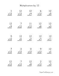 free multiplication worksheets 1 12