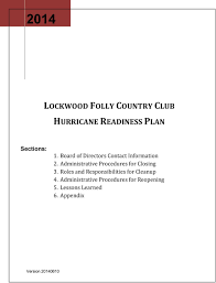 Lockwood Folly Country Club Hurricane Readiness Plan Pdf
