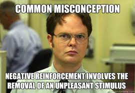 common misconception negative reinforcement involves the removal ... via Relatably.com