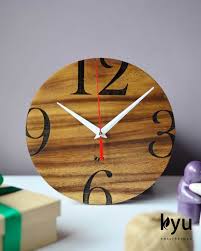 Wall Clock Acacia Wood 8inches Laser