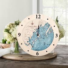 Casco Bay Nautical Map Clock Sea And