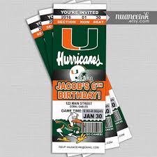 Miami Hurricanes Birthday Tickets Party Invitation Or By