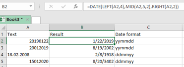 excel formula convert text to date