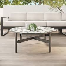 Black White Tile Outdoor Coffee Table