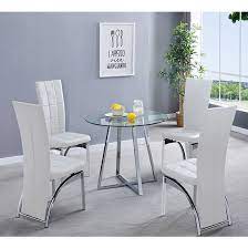 Melito Round Glass Dining Table With 4