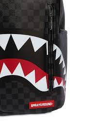 sprayground black checd shark in