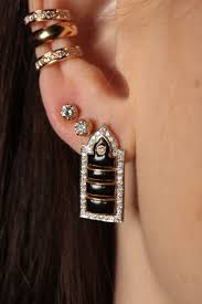 enamel diamond palace earrings 18kt