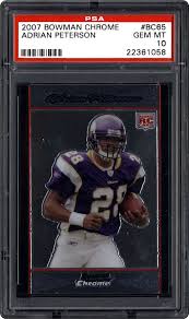 All auctions won on the same night are eligible for combined shipping of $3.00. 2007 Bowman Chrome Adrian Peterson Psa Cardfacts