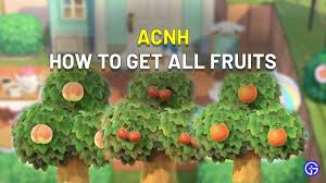 diffe fruit trees in acnh