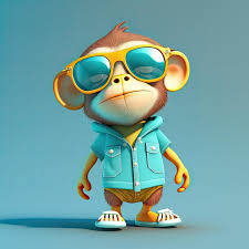 funny monkey wearing sungles on a
