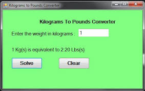 Kilograms To Pounds Converter In Visual Basic Net By Jake R