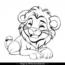 lion cartoon design element cute