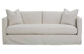 Shaw Ivory Slipcover Bench Seat Sofa