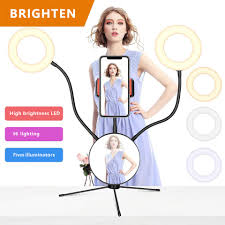 Selfie Ring Light With Cell Phone Holder Stand For Live Stream And Makeup Usb Led Camera Light 3 Light Mode With Flexibl Professional Lighting Aliexpress