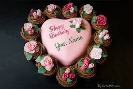 romantic flower birthday cake by